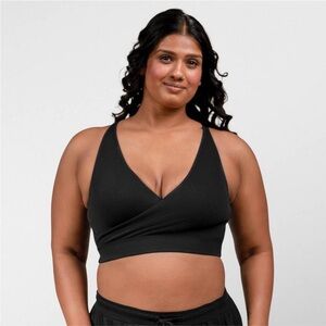 kindred by Kindred Bravely 
Adjustable Crossover Nursing Bra Black XL-Busty